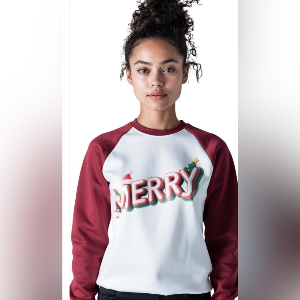 New- XL Merry Red & White Sweater
Jersey style, long sleeve,heavy knit pullover